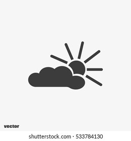 cloud, sun, icon