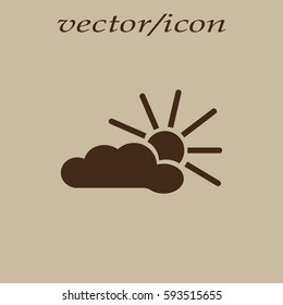 cloud, sun, icon