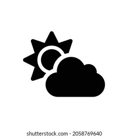 cloud sun Icon. Flat style design isolated on white background. Vector illustration