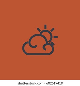 Cloud sun icon. Forecast vector