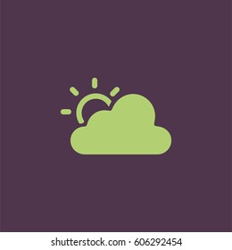 Cloud sun icon. Forecast vector