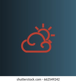 Cloud sun icon. Forecast vector