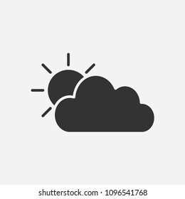 Cloud and sun icon illustration,vector weather forecast sign,seasons clouds symbol