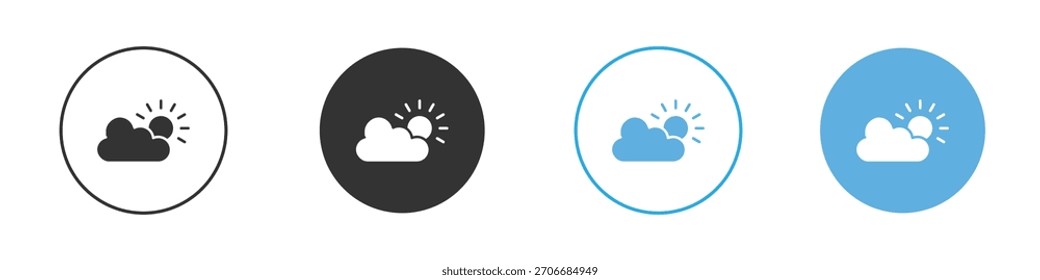 Cloud sun icon Logo Template Design set
