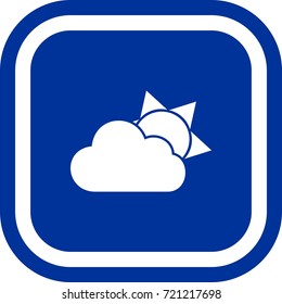 Cloud and sun icon , sign Square with rounded corners