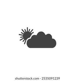 Cloud sun icon Symbol mark in filled style