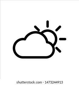 Cloud with sun icon. Symbol of Weather icon with trendy flat line style icon for web, logo, app, UI design. isolated on white background. vector illustration eps 10