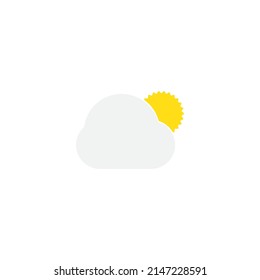 Cloud and sun icon template vector design