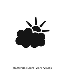 Cloud sun icon Thin line art collection