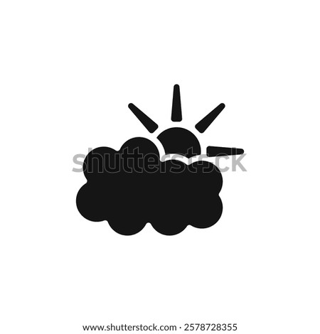 Cloud sun icon Thin line art collection