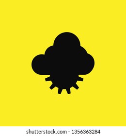 cloud and sun icon vector