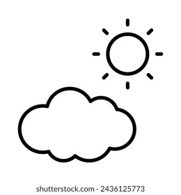 Cloud And Sun Icon vector. Stock illustration.