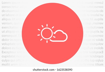 Cloud and sun icon vector. Weather button Meteorology weather Cloud and sun icon vector. with modern design raining Cloud and sun icon vector. weather forecast on rainy background