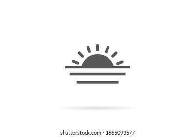 Vector de icono de nube y sol. Botón del tiempo Meteorología meteorológica Nube y vectores de icono del sol. con diseño moderno que llueve Nube y vectores de icono solar. pronóstico meteorológico sobre el fondo lluvioso