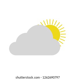 Cloud and sun icon. weather icon. flat icon