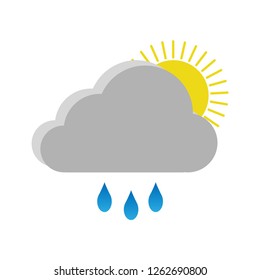 Cloud and sun icon. weather icon. flat icon