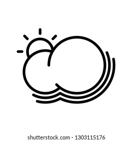 Cloud and sun icon. Weather sign