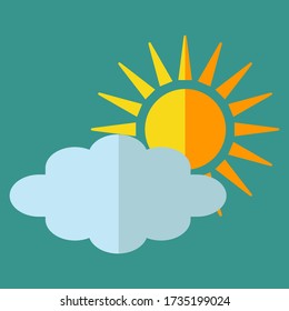 
icono de nube y sol. tema meteorológico