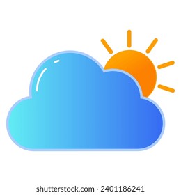 Cloud and Sun Icon, weather vector icon, sunrise
