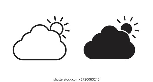 Wolken Sonne Ikonen von schwarz in verschiedenen Stilen
