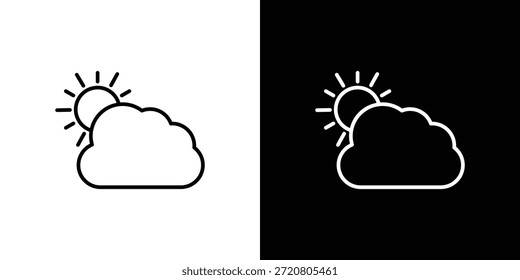 Símbolos de Vector de Diseño gráfico de iconos de sol de nube. icono Eps10.