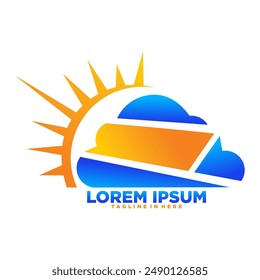 cloud and sun inspiration for logos, icons and symbols on banners