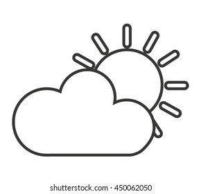 cloud with sun isolated icon design, vector illustration  graphic 