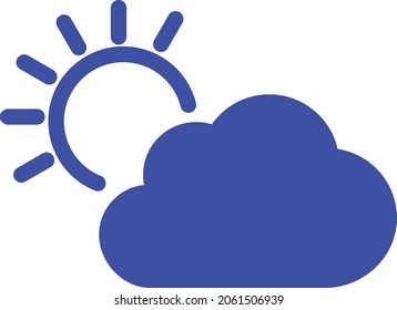 Cloud sun Isolated Vector icon which can easily modify or edit