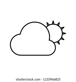Cloud and sun Line Icon