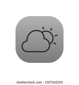 Cloud and Sun  - Line Vector Icon