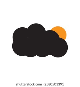 Cloud and sun logo icon illustration flat