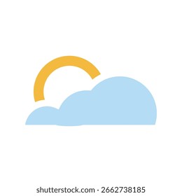 cloud and sun logo icon illustration flat