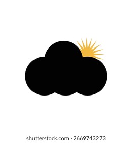cloud and sun  logo icon illustration flat
