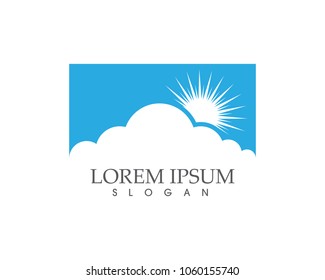 Cloud and Sun logo symbols star icon web Vector 