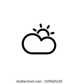 Cloud sun outline icon isolated on white background. Pictogram icon line symbol for website design, mobile application, ui. Vector illustration. Eps10 - Vector