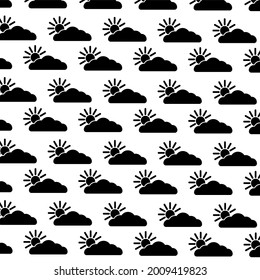 Cloud and sun pattern. The sun hid behind a cloud of black color