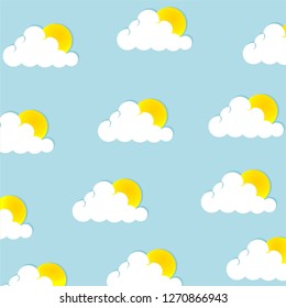 cloud sun pattern vector