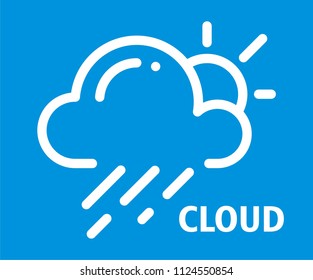 CLOUD, SUN, RAIN VECTOR ICON 