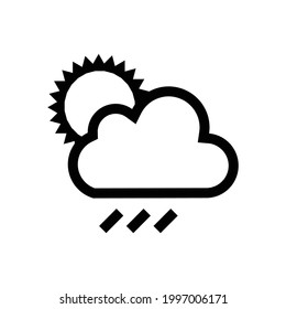 Cloud sun and rain vector icon, isolated on white background
