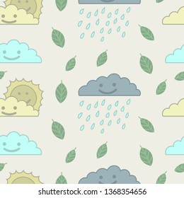 Cloud, sun and rain weather repeat pattern