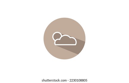 Cloud with sun sign vector icon design template illustration
