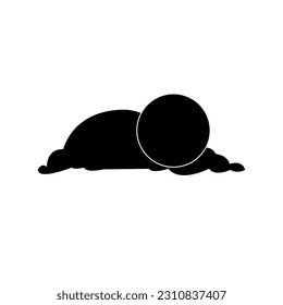 Nube con un icono de silueta solar de estilo negro sobre fondo blanco. El concepto del tiempo. Ilustración vectorial.