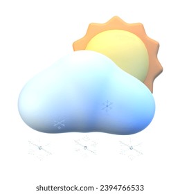 cloud sun snow 3D Illustration Icon Pack Element