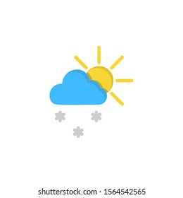 Cloud sun snow snowflakes icon. Simple line, outline vector of two color weather icons for ui and ux, website or mobile application
