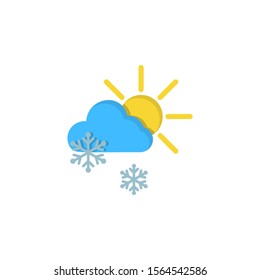Cloud sun snow snowflakes icon. Simple line, outline vector of two color weather icons for ui and ux, website or mobile application
