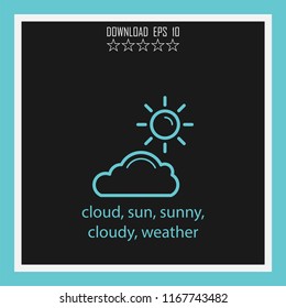 cloud, sun, sunny, cloudy, weather vector icon