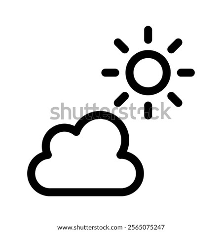 A cloud with a sun symbolizing clear or partly cloudy weather vector design