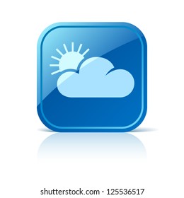 Cloud and sun vector icon