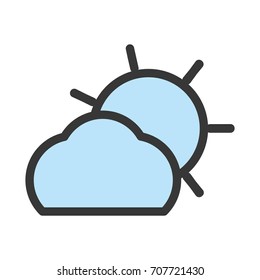 cloud and sun  vector illustration