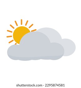 Cloud and sun vector illustration weather icon